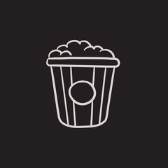 Popcorn sketch icon.