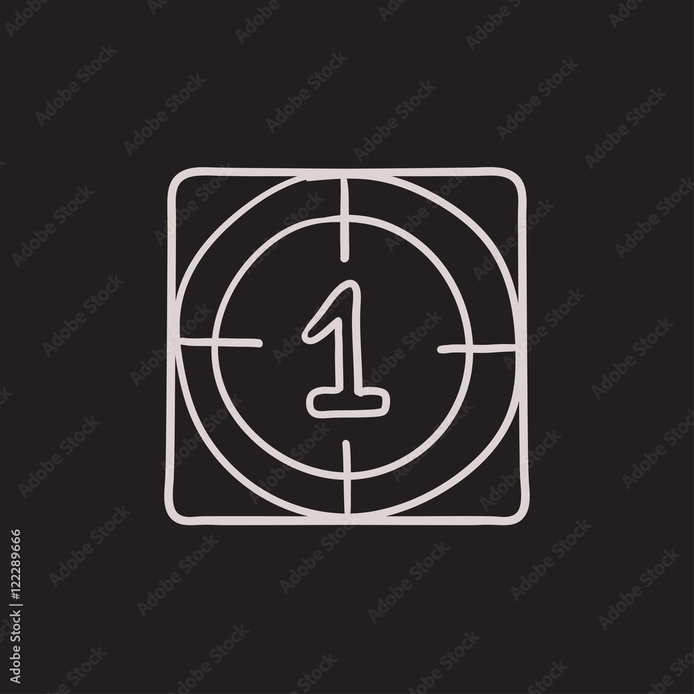 Poster Countdown sketch icon.