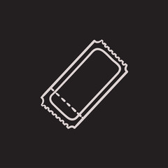 Cinema ticket sketch icon.