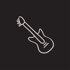 Electric guitar sketch icon.