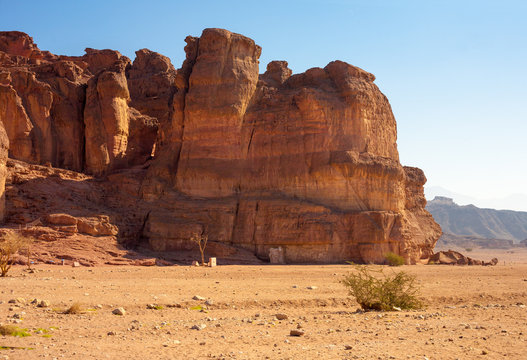 The Solomon's Pillars Geological feature from Timna Park, Israel