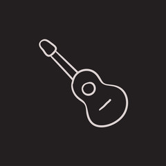 Acoustic guitar sketch icon.
