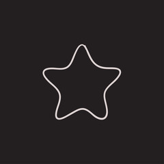 Rating star sketch icon.