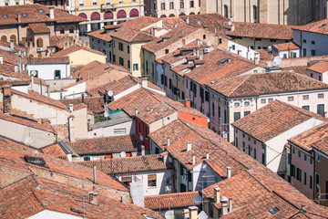 Fototapeta na wymiar Aerial view of the walled city of Montagnana, Italy.