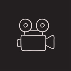 Video camera sketch icon.