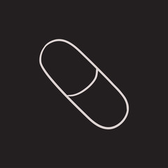 Capsule pill sketch icon.