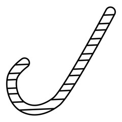 Candy canes icon in outline style isolated on white background. New year symbol vector illustration