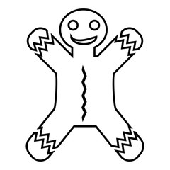 Christmas cookie icon in outline style isolated on white background. New year symbol vector illustration