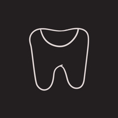 Tooth decay sketch icon.