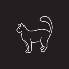 Cat sketch icon.