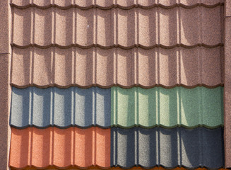Metal tile roof useful for background or pattern