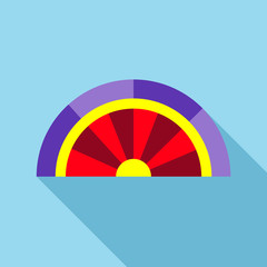 Obraz premium Women fan icon in flat style with long shadow. Accessory symbol vector illustration