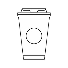 Take away coffee cup icon in outline style isolated on white background vector illustration