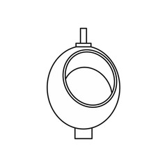 Urinal or chamber pot for men icon in outline style isolated on white background vector illustration