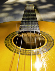 Naklejka premium Acoustic Spanish Flamenco Guitar