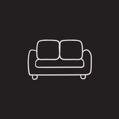 Sofa sketch icon.