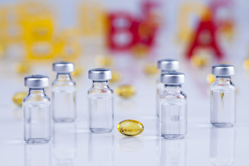 Composition with variety of drug pills background