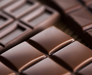 Bars Chocolate , candy sweet, dessert food on wooden background