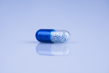 Medicine and healthy, Close up of capsules background