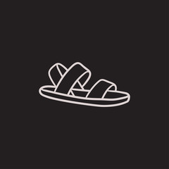 Sandal sketch icon.