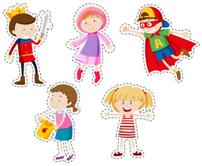 Sticker set of girls and boys