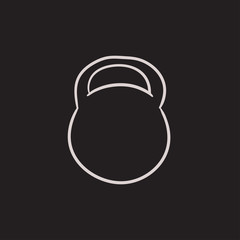 Kettlebell sketch icon.