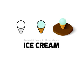 Ice cream icon in different style