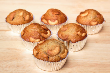 Banana cup cake freshly baked.