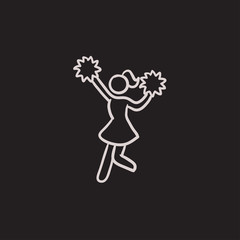 Cheerleader sketch icon.