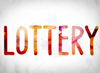 Lottery Concept Watercolor Word Art