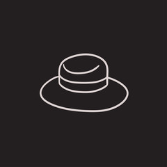 Summer hat sketch icon.