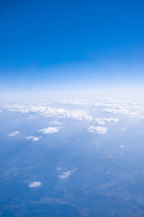 Naklejka na ściany i meble beautiful cloud. clouds from airplane window