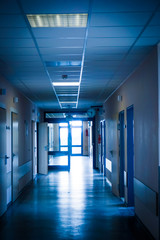 corridor in hospital. hospital hallway. hospital interior