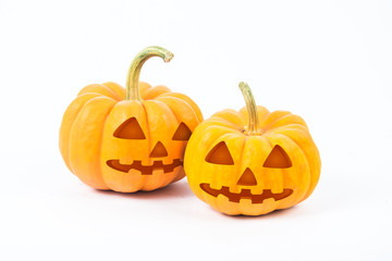 Halloween Pumpkins on white background