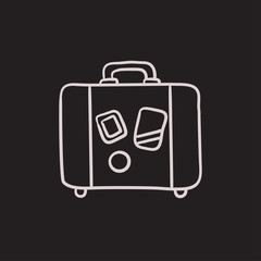 Suitcase sketch icon.