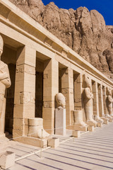 Fototapeta premium The temple of Hatshepsut near Luxor in Egypt. Statues on facade