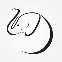 Baby elephant icon vector. Hand drawing sketch simple elegant graphic design element.