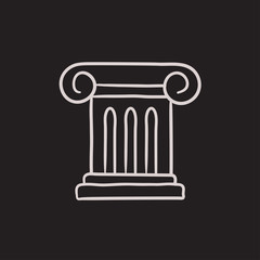 Ancient column sketch icon.