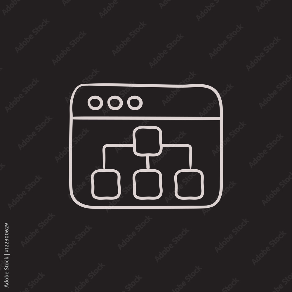 Poster browser window with folders sketch icon.