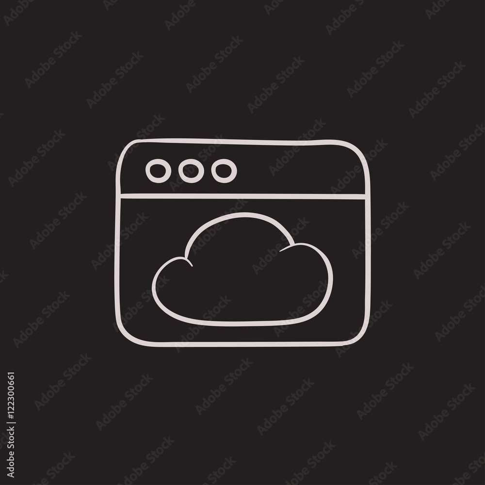 Poster browser window with cloud sketch icon.