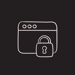 Security browser sketch icon.