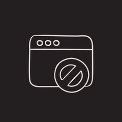 Browser window with no sign sketch icon.