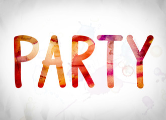 Party Concept Watercolor Word Art