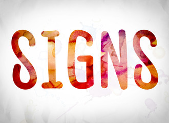 Signs Concept Watercolor Word Art