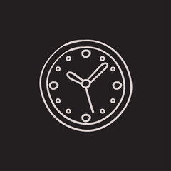 Wall clock sketch icon.