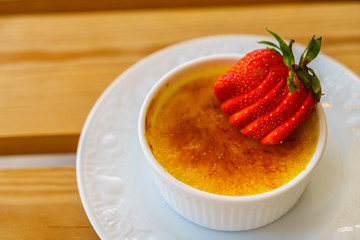 Pudding with strawberry