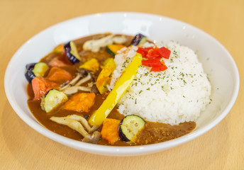 Japanese food style curry with rice