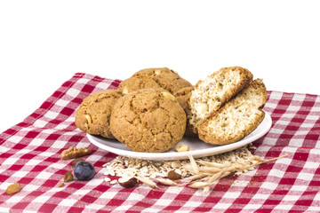 on a plate with a little crunchy oatmeal cookies