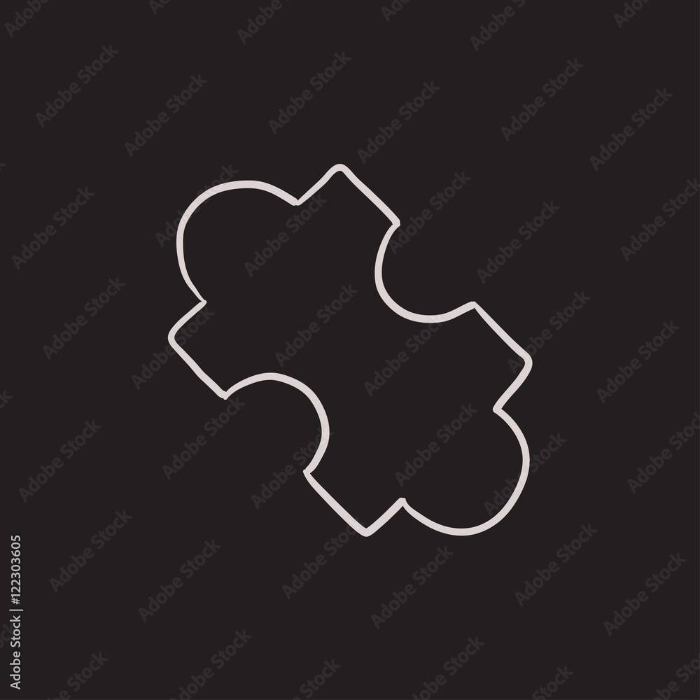 Poster system part sketch icon.