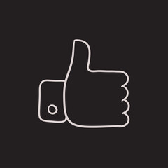 Thumbs up sketch icon.